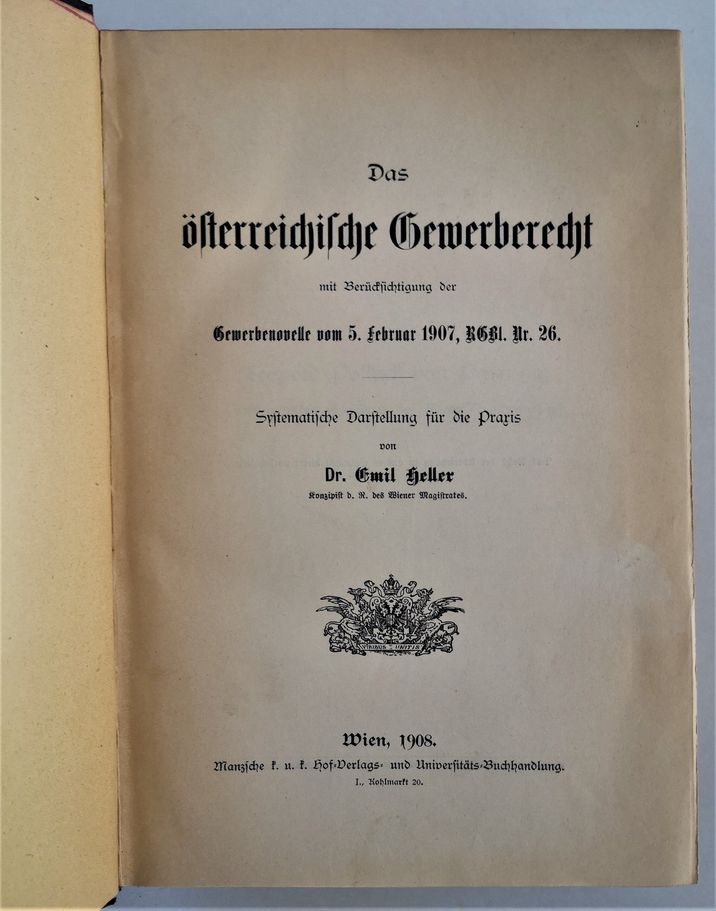 Das österreichische Gewerberecht 1908