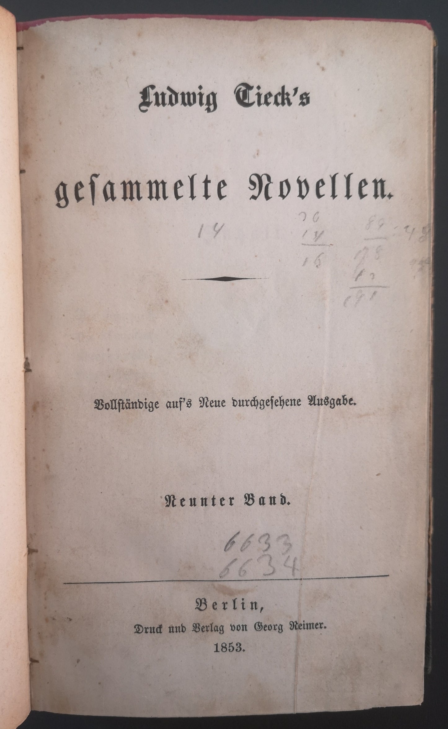 Ludwig Tieck's Gesammelte Novellen - Neunter Band