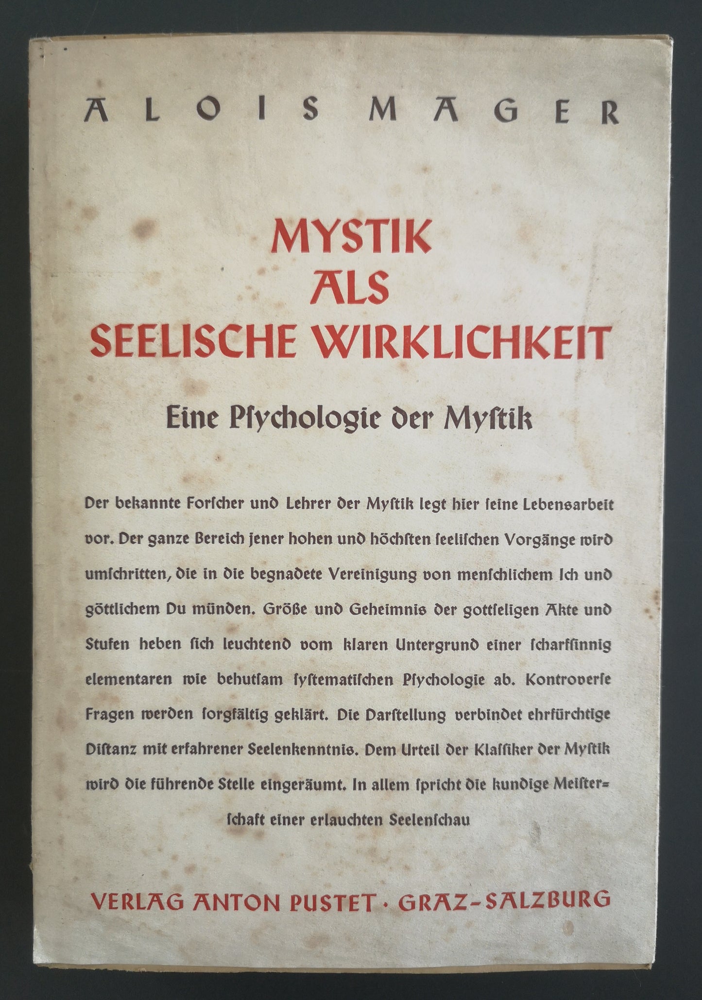 Mystik als seelische Wirklichkeit